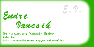 endre vancsik business card